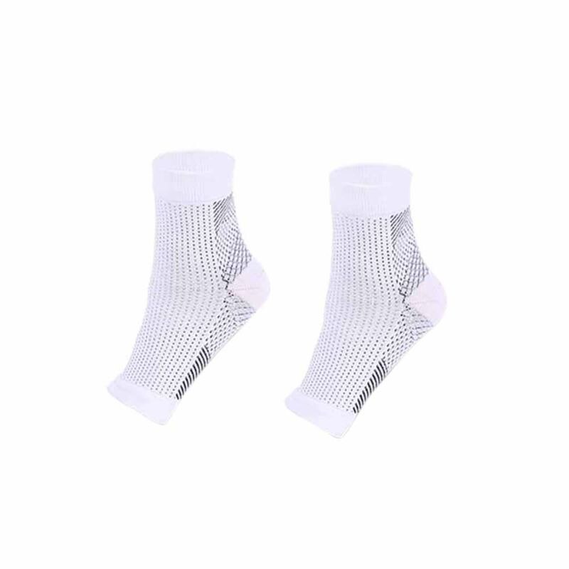 Elastische Compressie Sport Protector Basketbal Voetbal Enkel Ondersteuning Brace Guard: White / XL