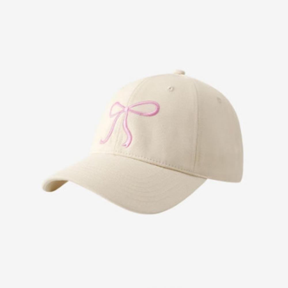 Utomhuskeps med mjuk bomull och solskydd, söt rosettbroderi, basebollkeps för kvinnor, enfärgad koreansk tjejkeps: Beige