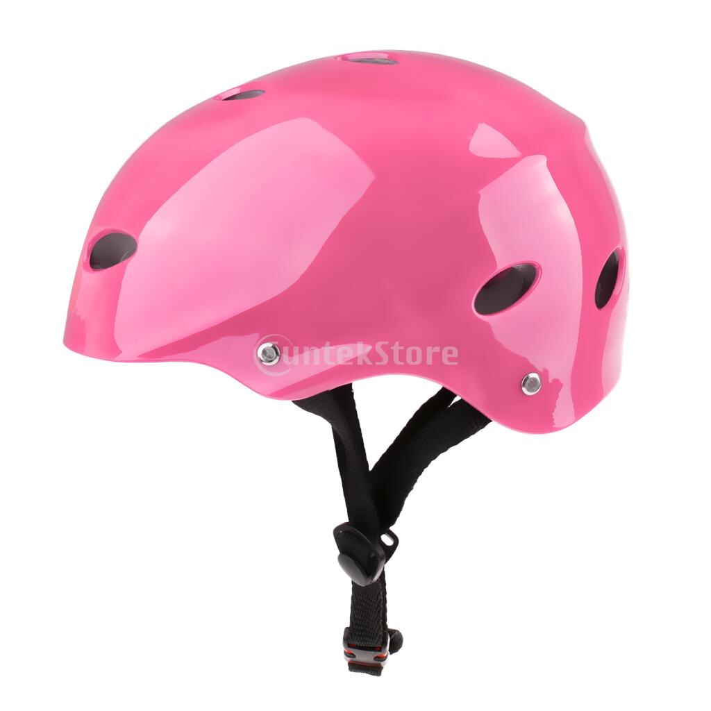 Färgglad justerbar vattensport skyddshjälm hård skyddshatt för wakeboard kajak kanot surf skate alla storlekar: Rosa / S