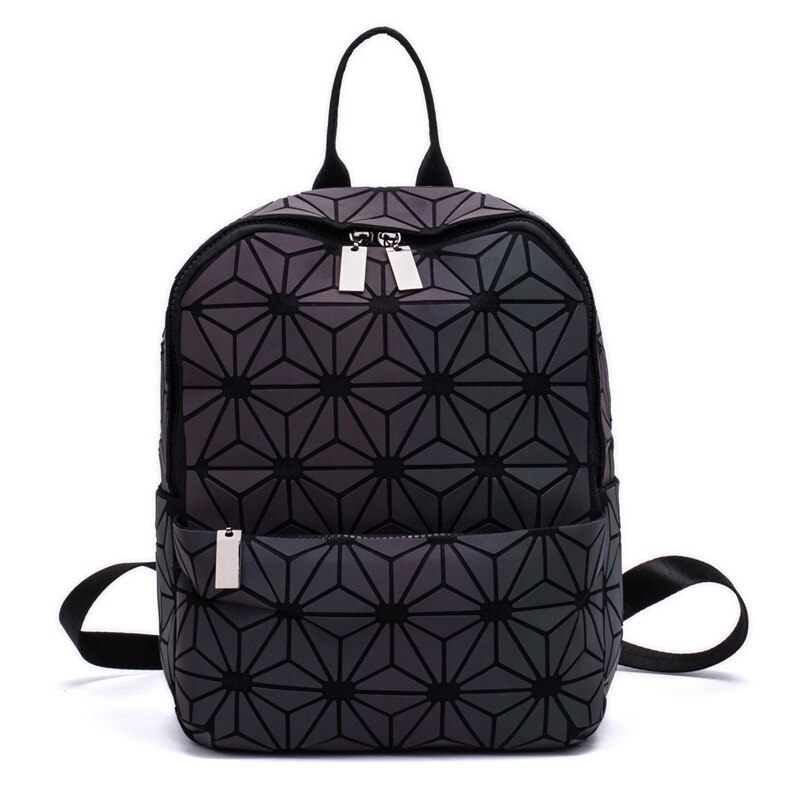 leucht Frauen Rucksäcke Mädchen Täglichen Rucksack Weibliche Geometrie Paket Pailletten Falten bagpack Taschen Mini Schule Tasche: LuminousA