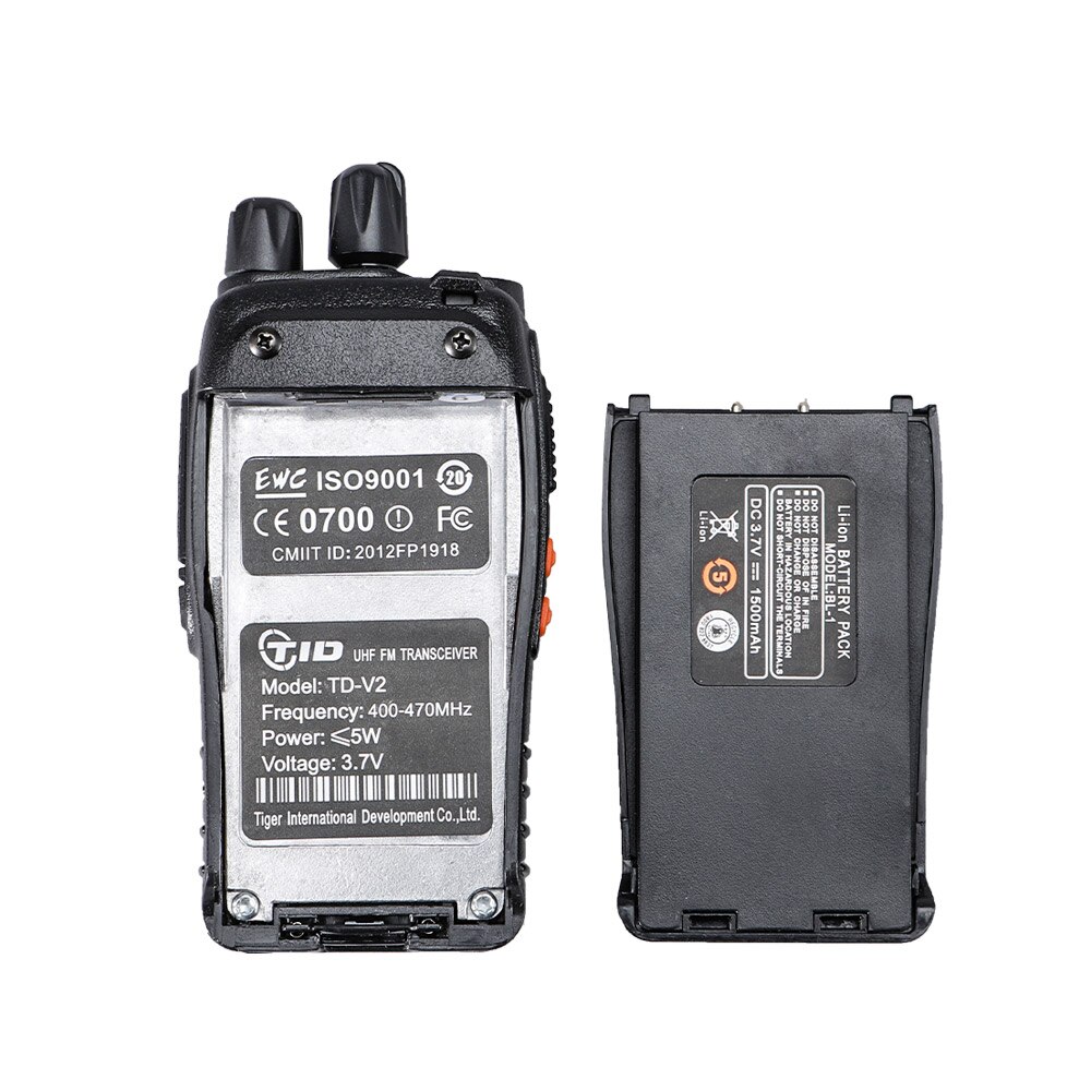 2 stücke Walkie Talkie TD-V2 CB Radio UHF 400-470MHz Radio Amateur Tragbare Walkie Talkie Transceiver Tragbare Radio für Jagd