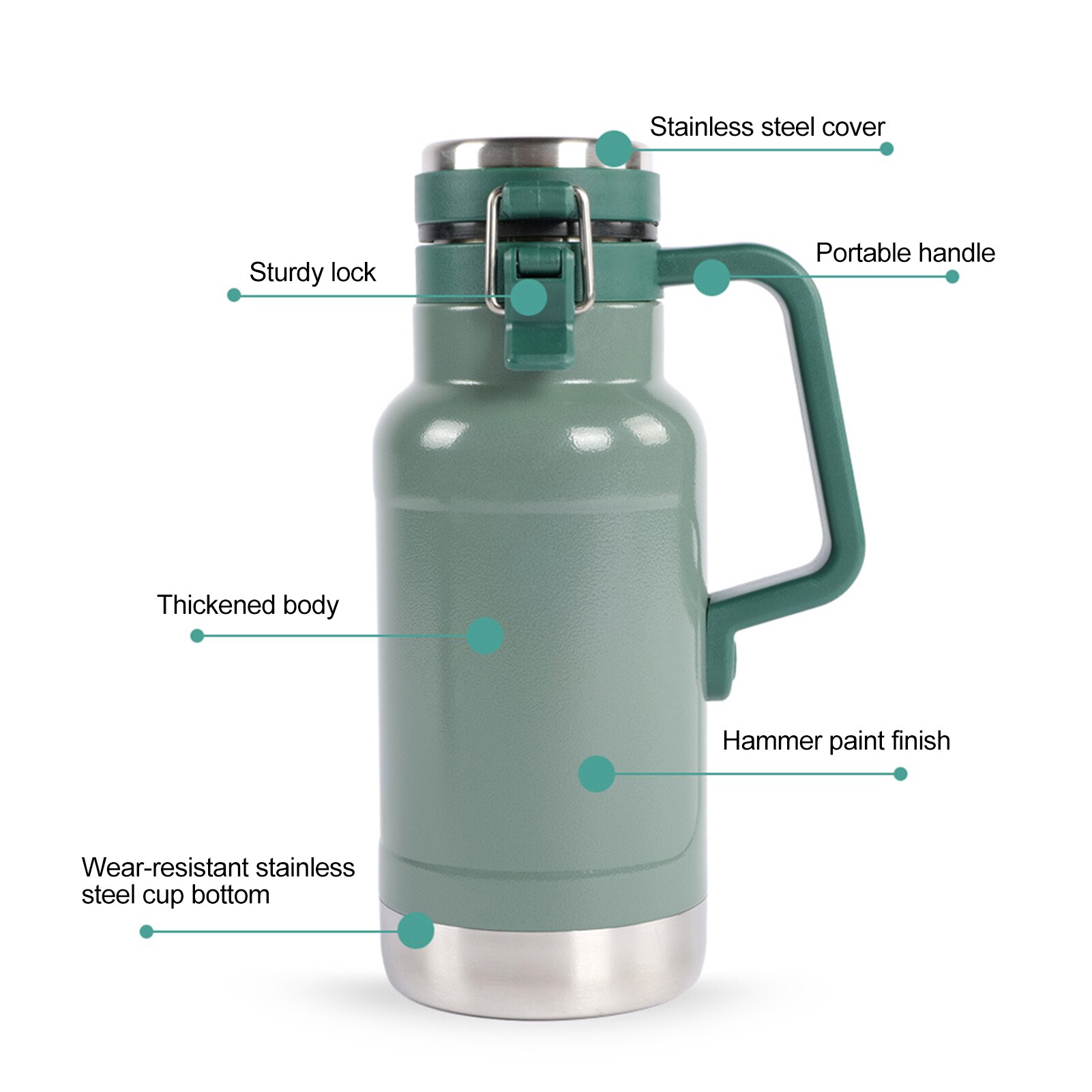 Vacuum Insulated Thermos Bottle Keep Liquid /Cold Wide Mouth Thermos Stainless Steel Liner Insulation For Outdoor Travel