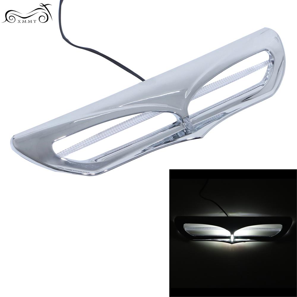 Chrome Motorcycle LED Lighted Fairing Intake Trim Vent Accent Case for Harley Touring Electra Street Glide