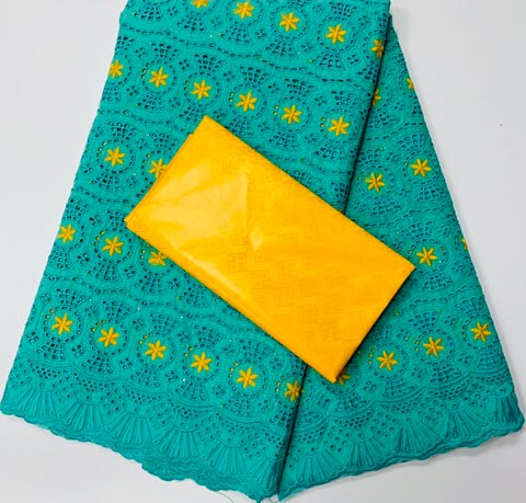 Telas Bazin Riche de encaje de gasa suiza, conjunto de 2,5 + 2,5 yardas en Suiza, Nueva Guinea, Senegal, boda africana, YA380 Bazin,