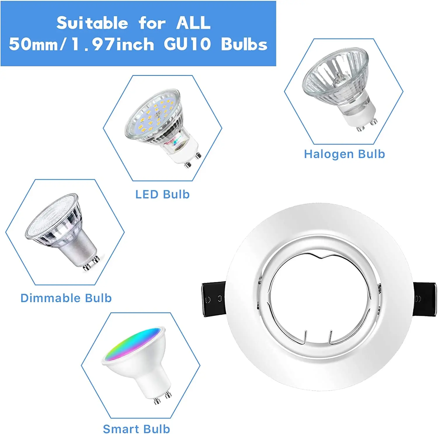 LED Spot Light Zwart/Wit LED Downlights Frame Ronde Armatuur Houders Verstelbaar voor MR16 GU10 Lamphouder Verzonken