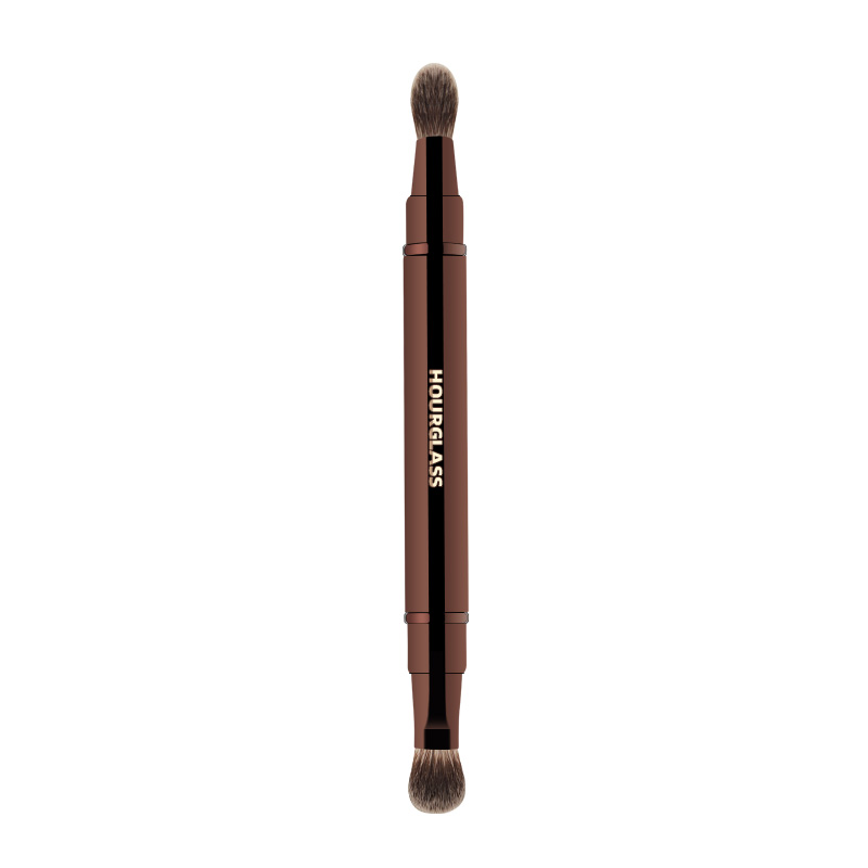 Hourglass-brocha de maquillaje multifuncional, pincel retráctil de doble punta para sombra de ojos
