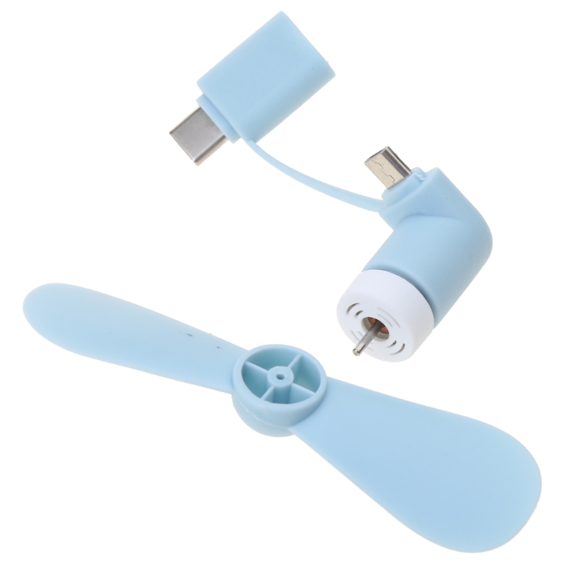 Ventola di raffreddamento portatile 2 in 1 di tipo C Ventola di raffreddamento portatile Mini ventola USB Ventole per telefoni cellulari per telefoni Android Micro USB
