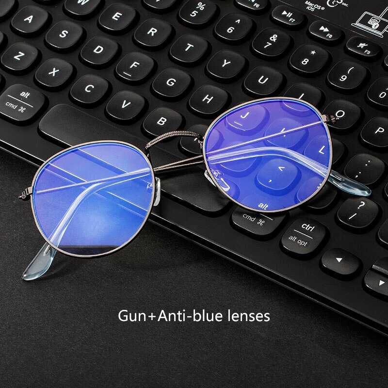 Computer briller anti blå stråle briller blåt lys blokerende briller optisk øje brille uv blokerende spil filter runde briller: C3