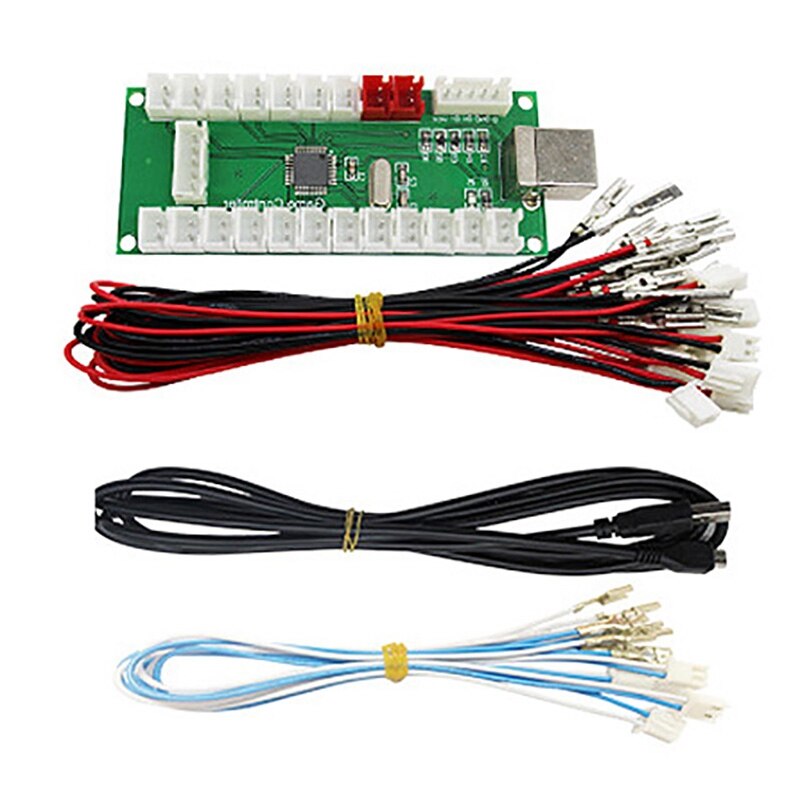 -Double Player Arcade Rocker Kit LED Button Rocker Ball Head with USB Cable Joystick Wire Button Wire