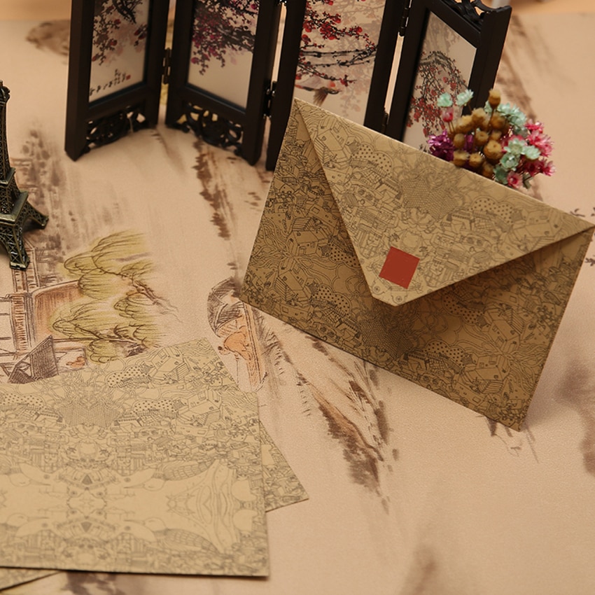 5 stks/partij Uitnodiging Enveloppen, Kraftpapier Enveloppen voor Bruiloft, Party Uitnodigingen, v-Flap Foto Enveloppen 154mm * 108mm