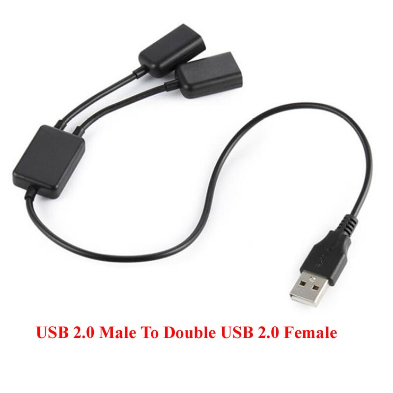 Zwart 0.3M 2-In-1 Hub Splitter Micro Usb/USB-C/Usb 2.0 Man-vrouw toetsenbord Muis Printer Aansluitkabel: USB 2.0