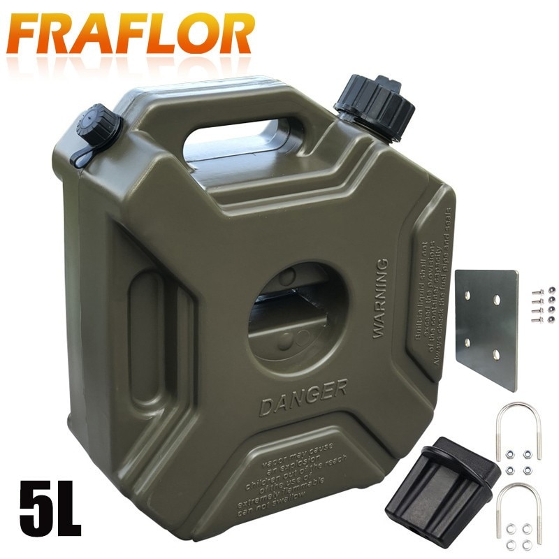5L Liter Gas Kanister Kraftstoff Panzer Jerry Dosen Grün Kunststoff Gas Diesel- Benzin Öl Container Benzin Montieren Auto Motorrad Kanister
