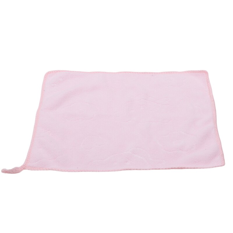Baby Towel Fiber Kid Bath Towels Washcloth Square Towel Children Kitchen Bathroom Wipe Wash Cloth Towel: Pink