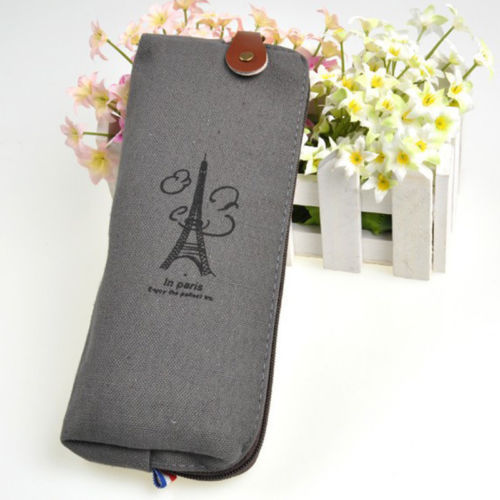 Klassieke Pen Potlood Bag Case Canvas Mooie Dame Meisje Vintage Coin Purse Wallet Card Case Rits Woorden Handtas Meisje: 5