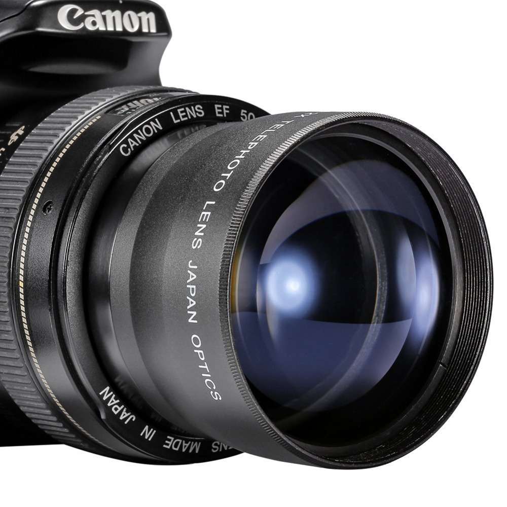 49mm 2x forstørrelse teleobjektiv til canon eos  m5 m6 m50 m10 m100 m200 kamera med 15-45mm objektiv