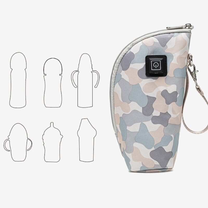 Chauffe-biberon USB Portable pour bébé, chauffage au lait de voyage, Thermostat isolant, couvercle chauffant
