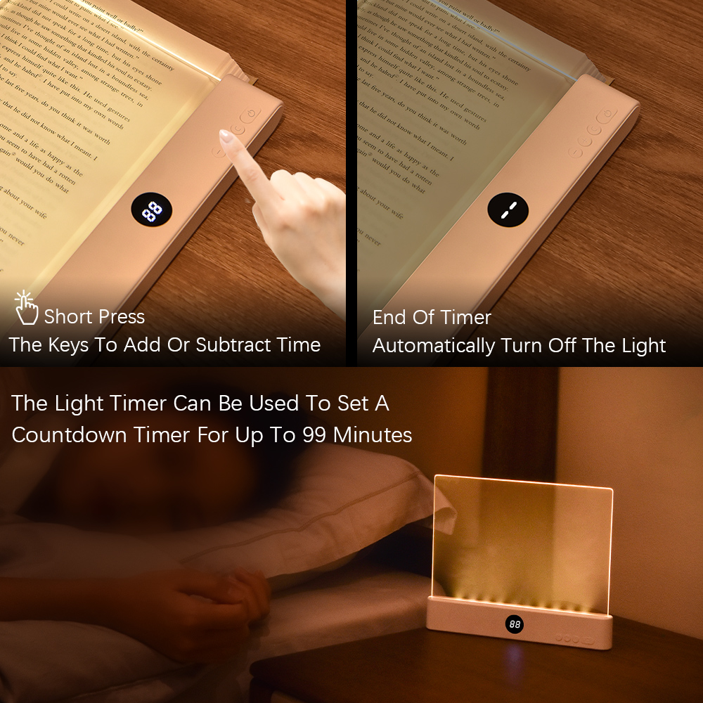 Luz de lectura LED Luz nocturna Libro Estudio familiar Lámpara de lectura Luz de marcapáginas portátil para leer en la cama, viajes motivacionales en el automóvil