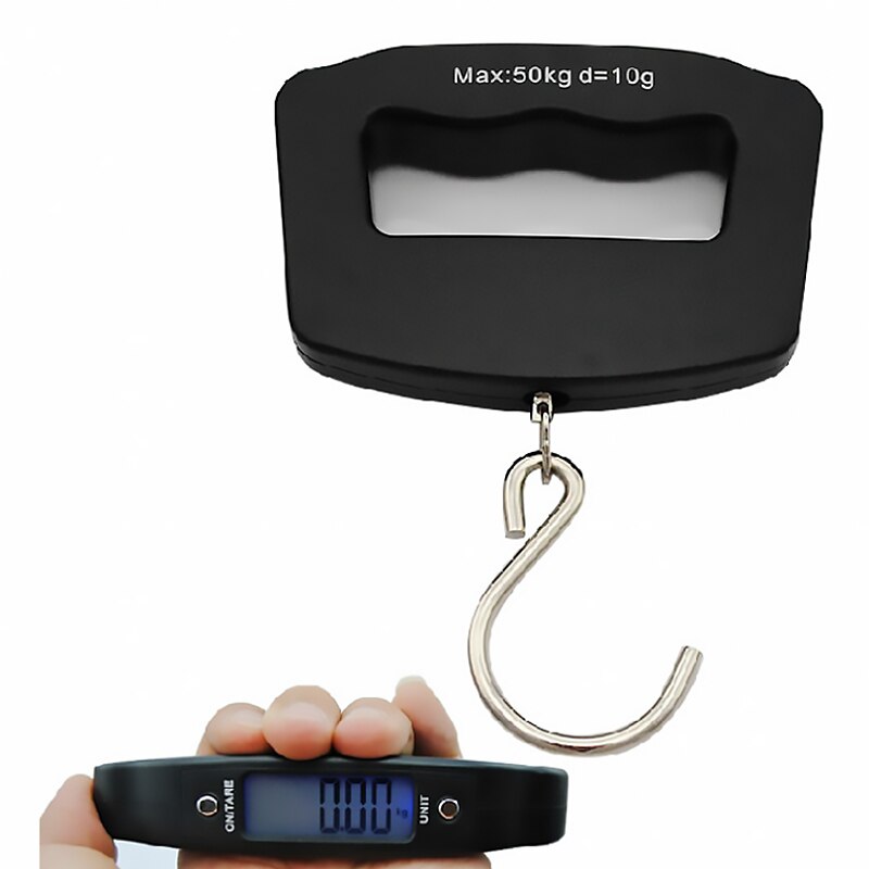 Portable Mini Digital Hand Held 50Kg 10g Fish Hook Hanging Scale Electronic Weighting Luggage Scale LED Display напольные весы