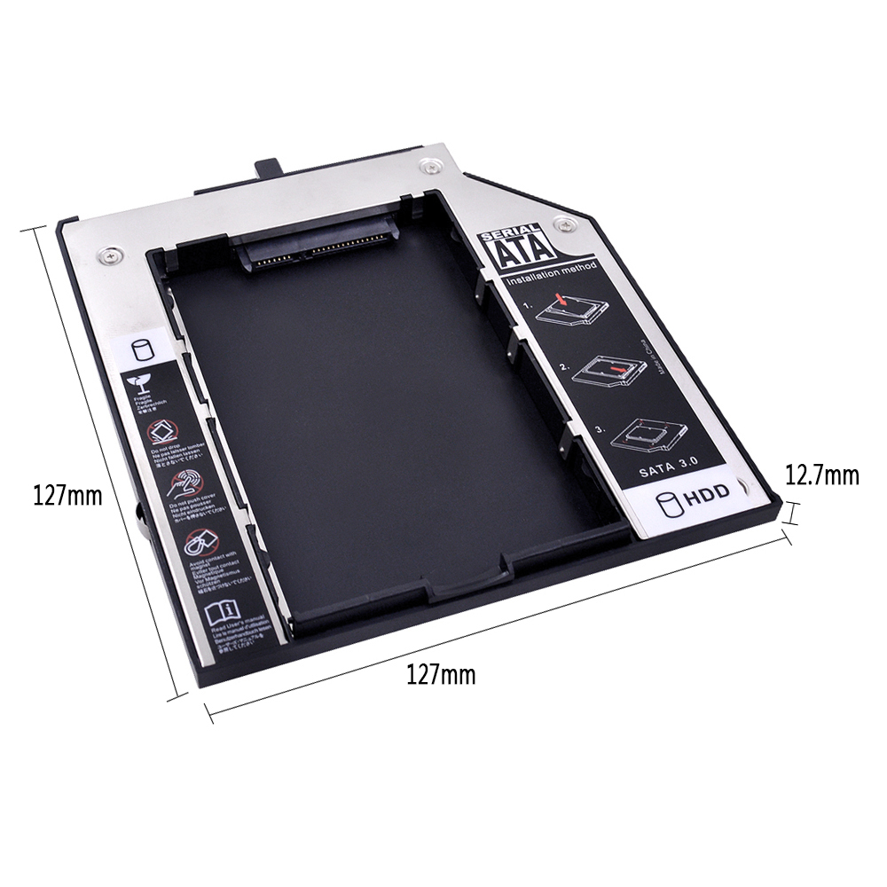 Sata 3.0 2nd hdd caddy 12.7mm för 2.5 " 2tb ssd-fodral hårddiskhölje för thinkpad ibm laptop dvd-rom optisk bay