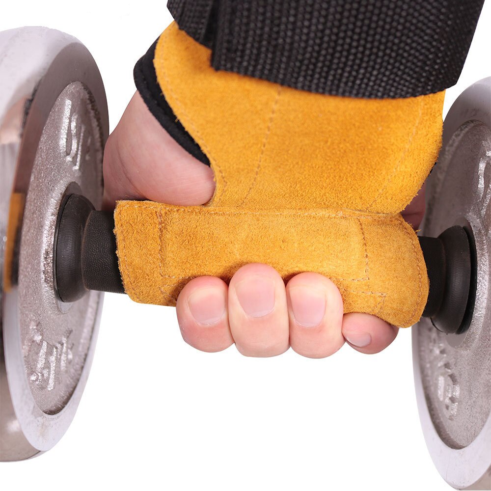 Fitness læder vægtløftningshandsker fitness greb håndflade beskytter rem vægtløfter pude håndled wraps håndvægt handsker fitness udstyr
