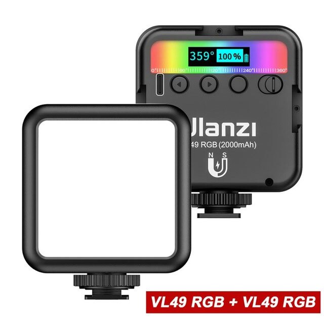 Ulanzi VL49 Mini Rgb Video Licht Verlichting Voor Fotografie 2000Mah 2500K-9000K Zoom Verlichting Fotografische Verlichting vlog Licht: 3300 k