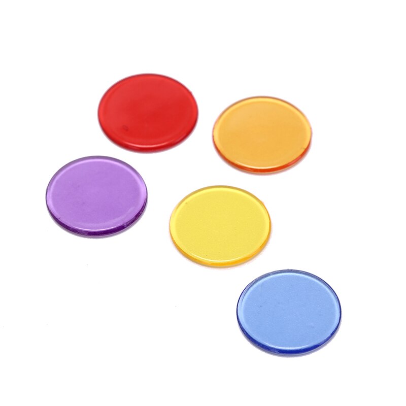 100 Stck/viel Zählen Bingo Chips Marker für Bingo Spiel Karten Kunststoff Bingo Chips 5 Farben für Höhle Unterricht und karneval Bingo Spiele