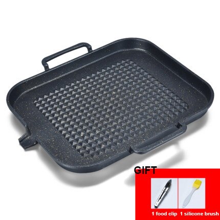 Barbecue Plate Korean Style Maifan Stone BBQ Pot Without Oil Fume Outdoor Picnic Non-Stick Cooker Iron Plate BBQ Plate: NO-1
