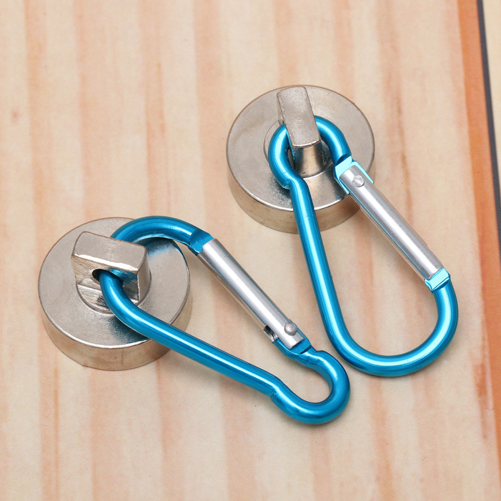 Ganchos magnéticos de alta resistencia, accesorio con mosquetón giratorio, para interior/exterior, bolsa colgante, cocina, Gar, 22kg, 2 uds.