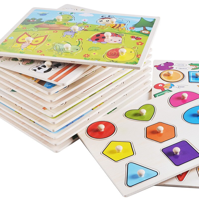 Montessori Puzzles Kind Puzzle Frühe pädagogische spiele Spielzeug Baby Holz Obst Figur Alphabet Lernen Kind Juguetes Spielzeug