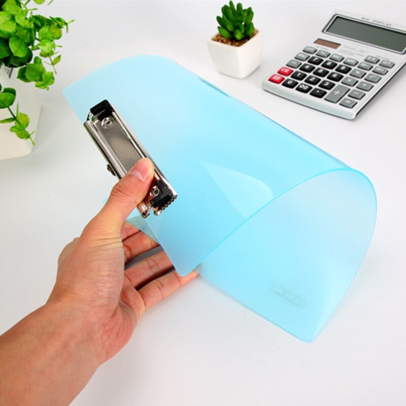 A4 Translucent Plastic Clipboard Bill Clip Mat Writing Splint Hanging Folder Painting Pad Board School Office Business Supply