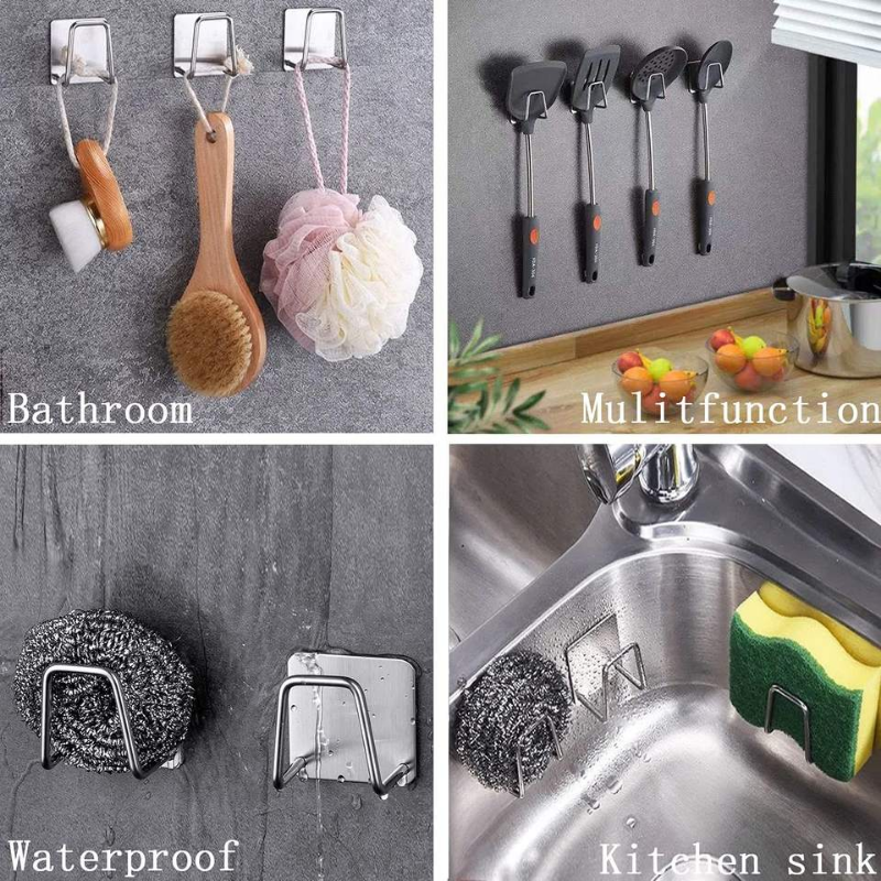 Keuken Sponzen Houder Zelfklevende RVS Gootsteen Afvoer Rack Spons Schuursponsje Schoonmaken Vaatdoek Opslag Plank Sets