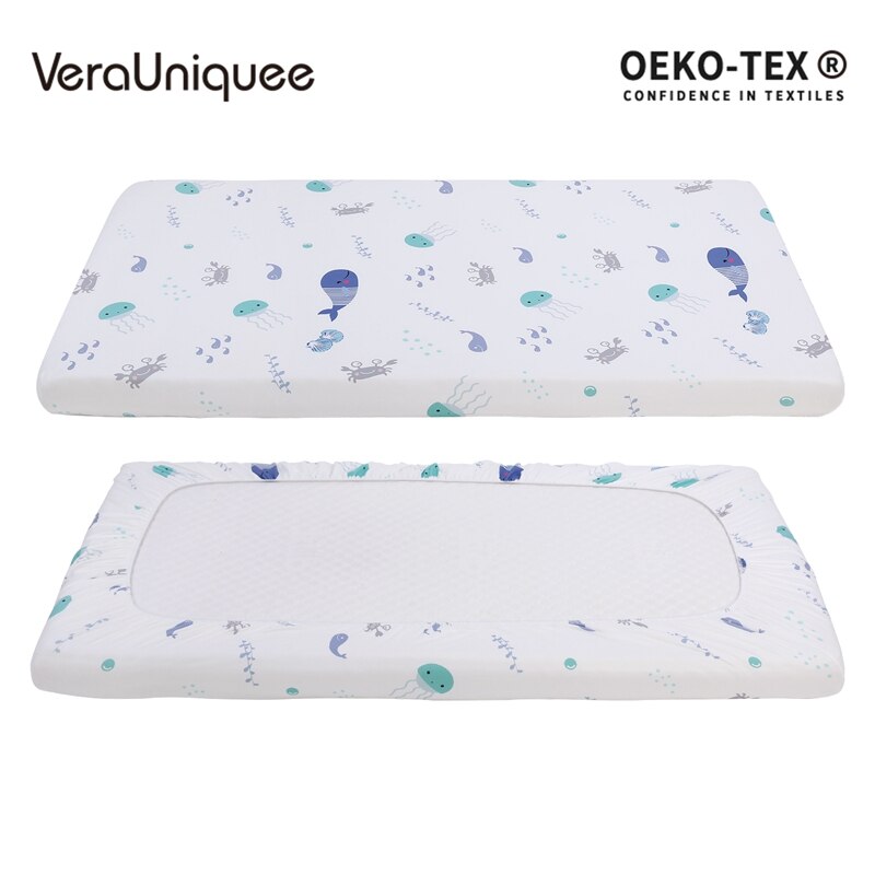 Verauniquee baby lakan 100%  polyester spädbarn baby elastiskt inpassad lakan mjukt andas pojkar lakan för barn sängkläder