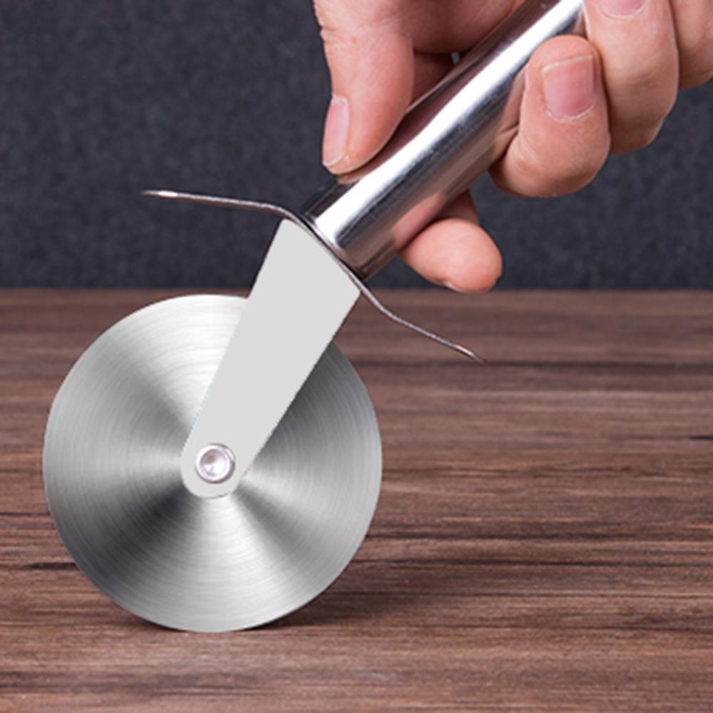 Cuchillo redondo para Pizza de tamaño pequeño, cuchillo para repostería de acero inoxidable, utensilios de cocina para hornear, cuchillo para rueda de pastel