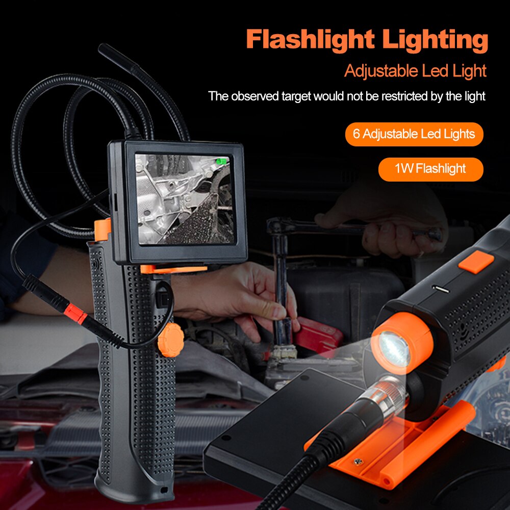 Industrial Endoscope 4.3in Screen High Definition Display Micro-Inspection Camera Industrial Pipeline IP68 Waterproof Metal Tube