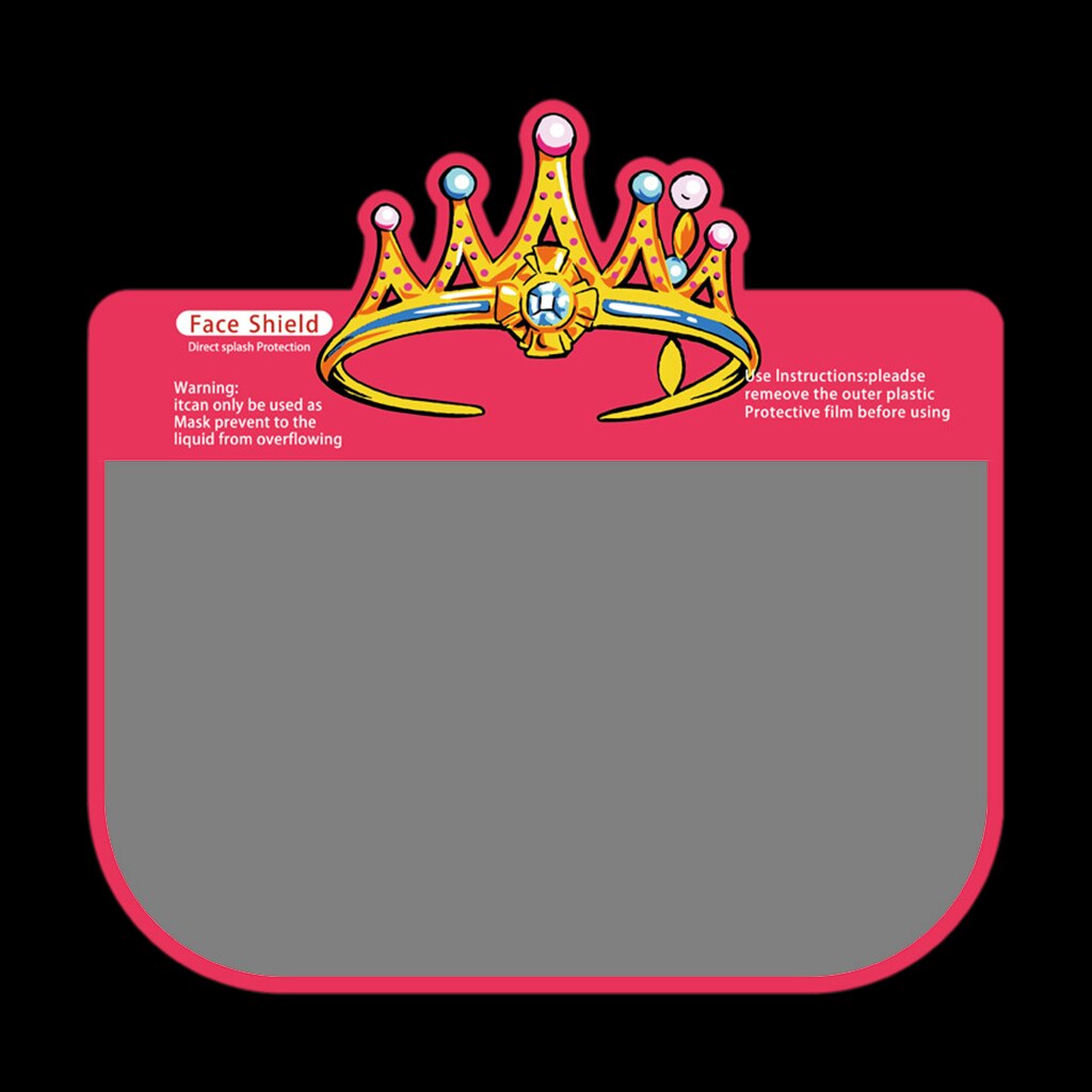 Cartoon Kids Children Safety Elastic Full Face Shield Nursery Kindergarten Protection Washable Clear Visor Cap Headwear: crown