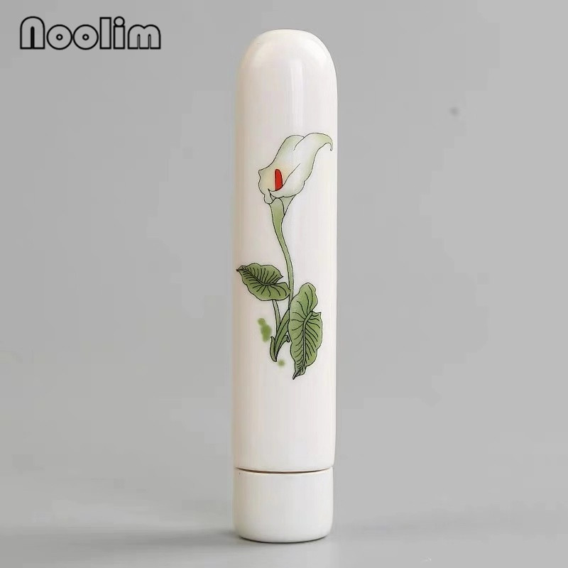 Cerâmica jingdezhen mini latas seladas de viagem pintadas à mão, garrafa de armazenamento portátil, frasco de chá pequeno requintado: C