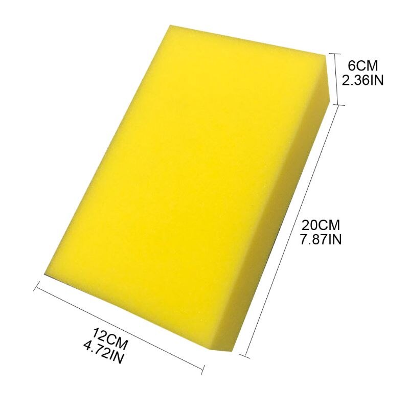 5 Pcs Yellow Car Wash Wax Square Sponge Extra Soft Large Size Washing Cellulose 28GC
