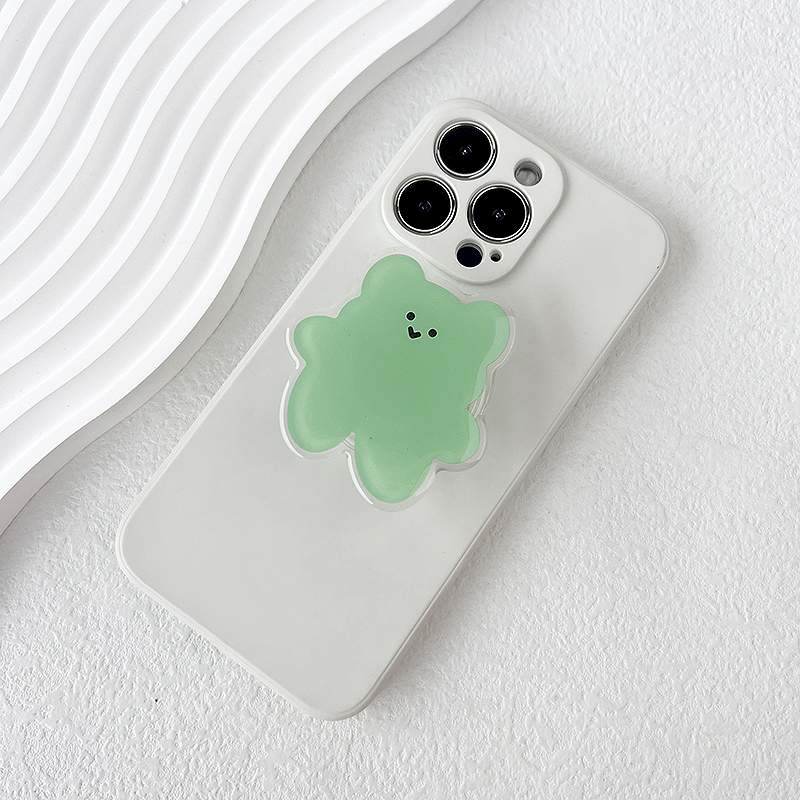 Acrylic Material Cartoon Cute Bear Phone Holder Foldable Grip: green