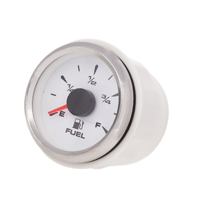 52MM Auto Tankanzeige 0-190 Ohm 240-33Ohm Wasserdichte Kraftstoff Ebene Anzeige mit 7 Farbe Hintergrundbeleuchtung Für Auto Lkw Motorrad: Weiß