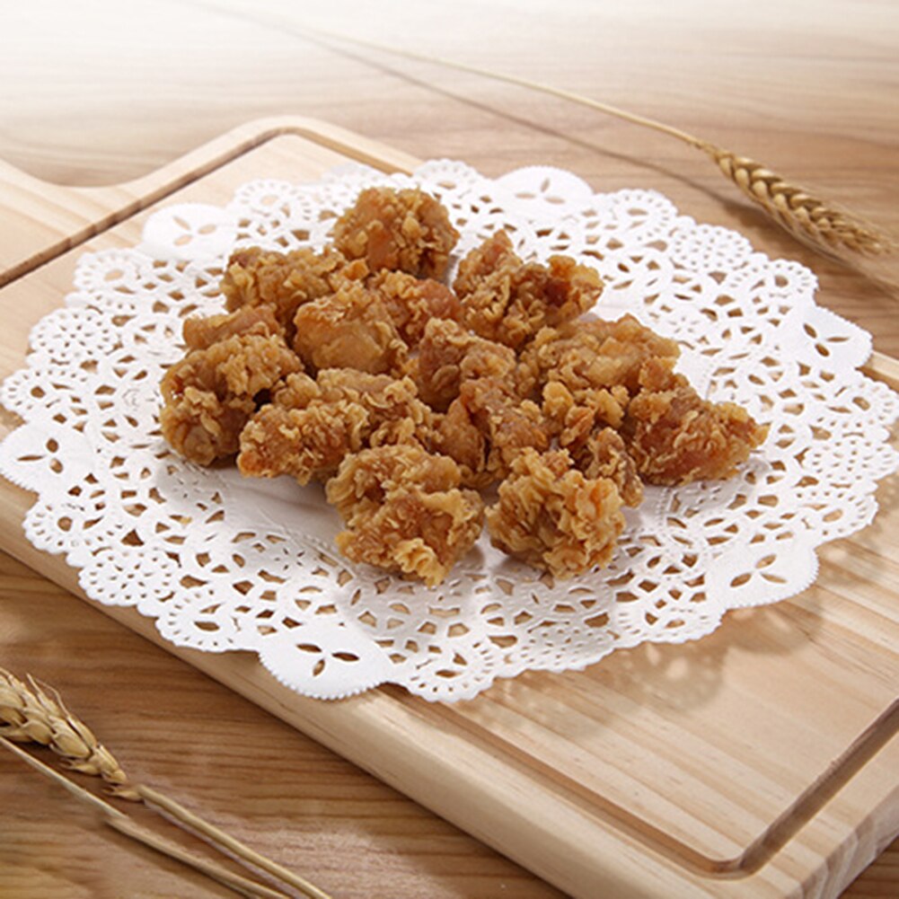 160Pcs 10.5/11.5/12.5 Inch Wegwerp Cake Papieren Borden Ronde Kleedje Kant Snack Papier Placemat Voor Desserts vinger Voedsel Muffins