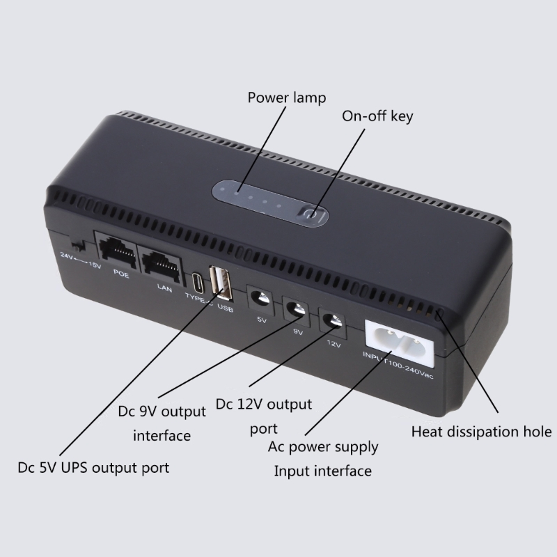 Ups Batterij Back-Up 8800Mah 5V 9V 12V 15V 24V Ononderbroken Stroomvoorziening