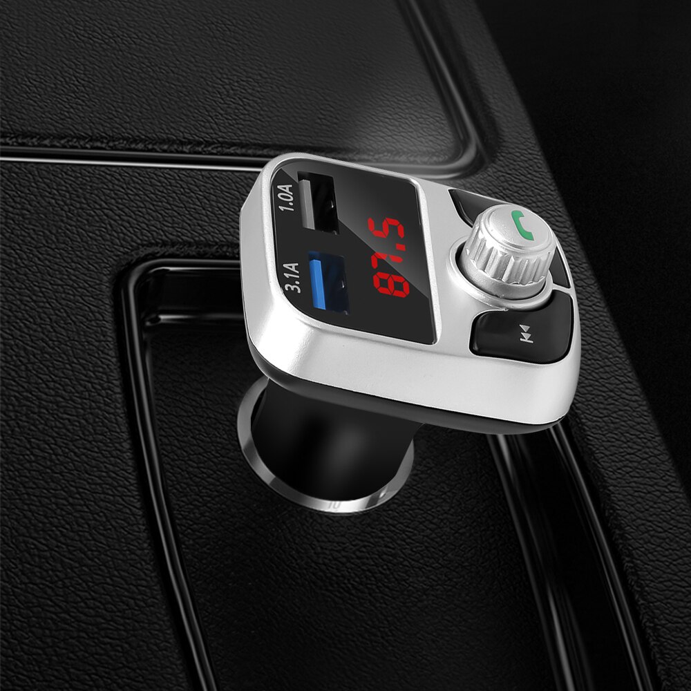 Dual USB 3.1A Phone Charger Bluetooth 4.2 FM Transmitter Modulator Wireless U-disk TF card playing adapter Hands free Car Kit