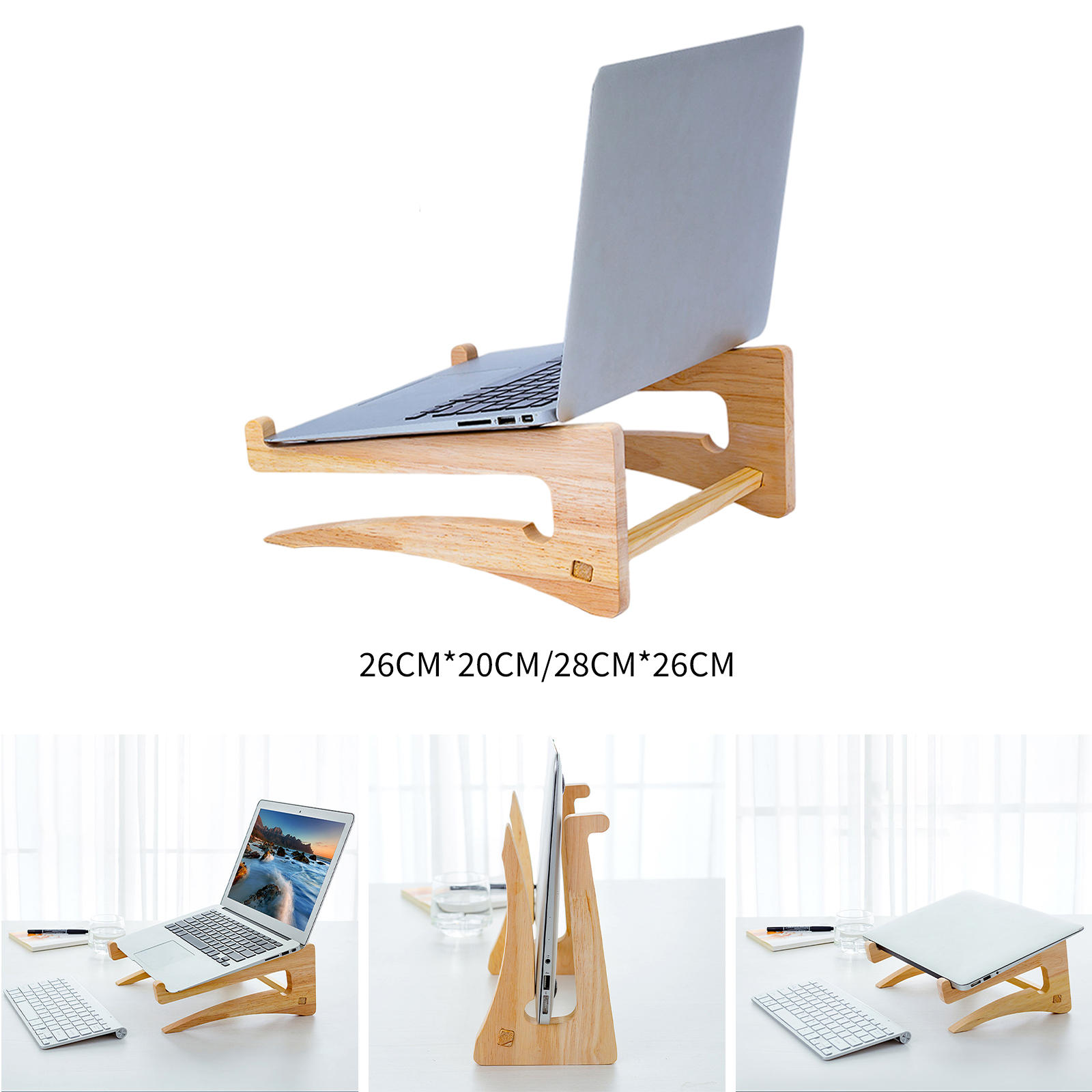 Laptop Stand Elevate Office Supplies Solid Wood Non-Slip Heat Dissipation Cooling Holder for All Laptops Desktop Office Worker