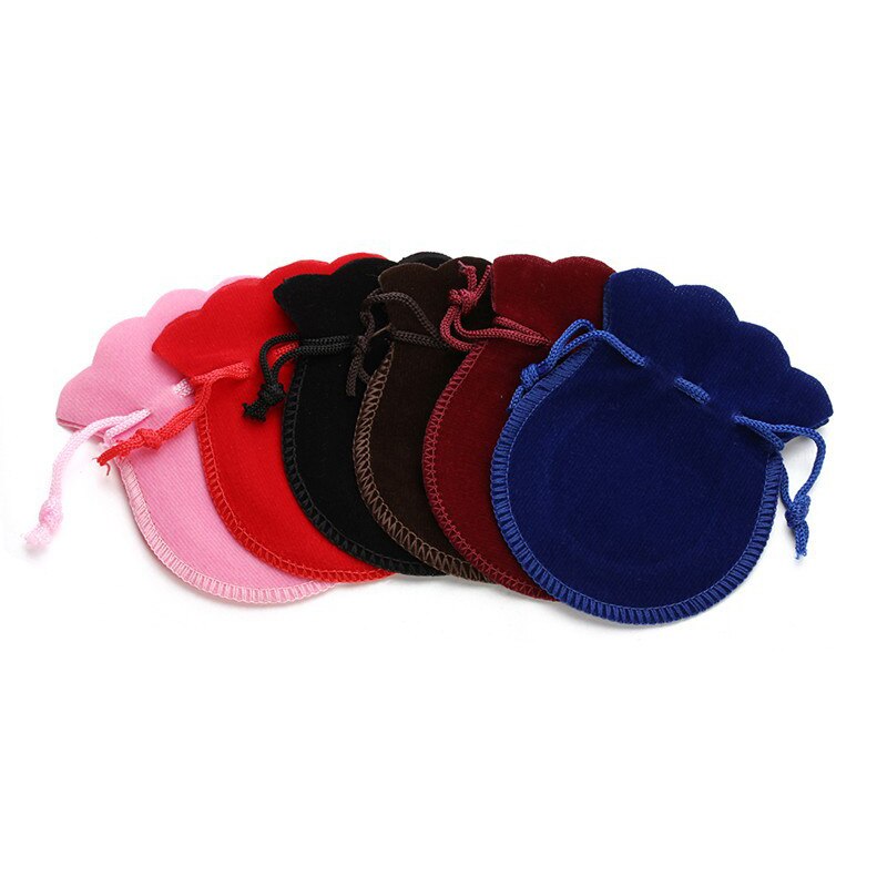 10PCS Calabash Gourd Velvet Jewelry Bags Packaging Drawstring Pouches For Jewelry Engagement Party Wedding DIY Accessories: Uneven Mixed / Approx 7X9 cm