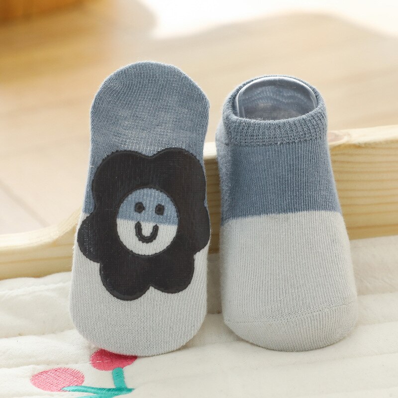 Calzini da pavimento antiscivolo traspiranti Warmom calzini da ragazzo per bambina calzini per bambini da interno calzini in cotone Color caramella calzini da sole: Dark Gray Flower / for 1-3year