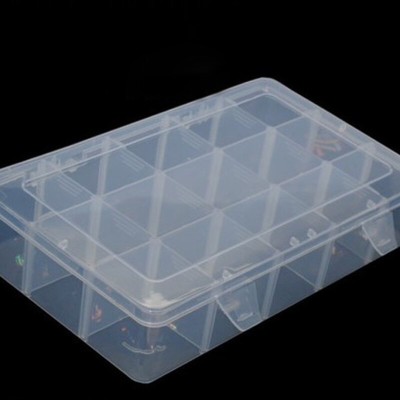 Cajas pequeñas de almacenamiento de plástico transparente extraíbles para ordenar pendientes, anillos, cuentas, cajas de acabado de joyería, 8/10/15/24 rejillas