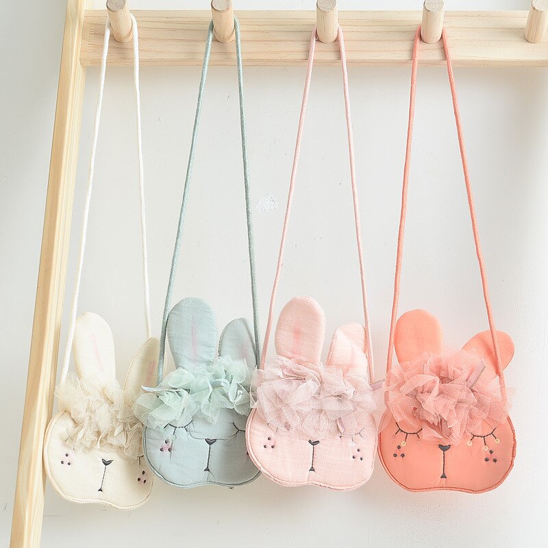 Children Girl Kids Coin Purse Bag Hobos Mini Small Cute Cotton Fabric Cartoon Fox Animal Solid Korean Accessories