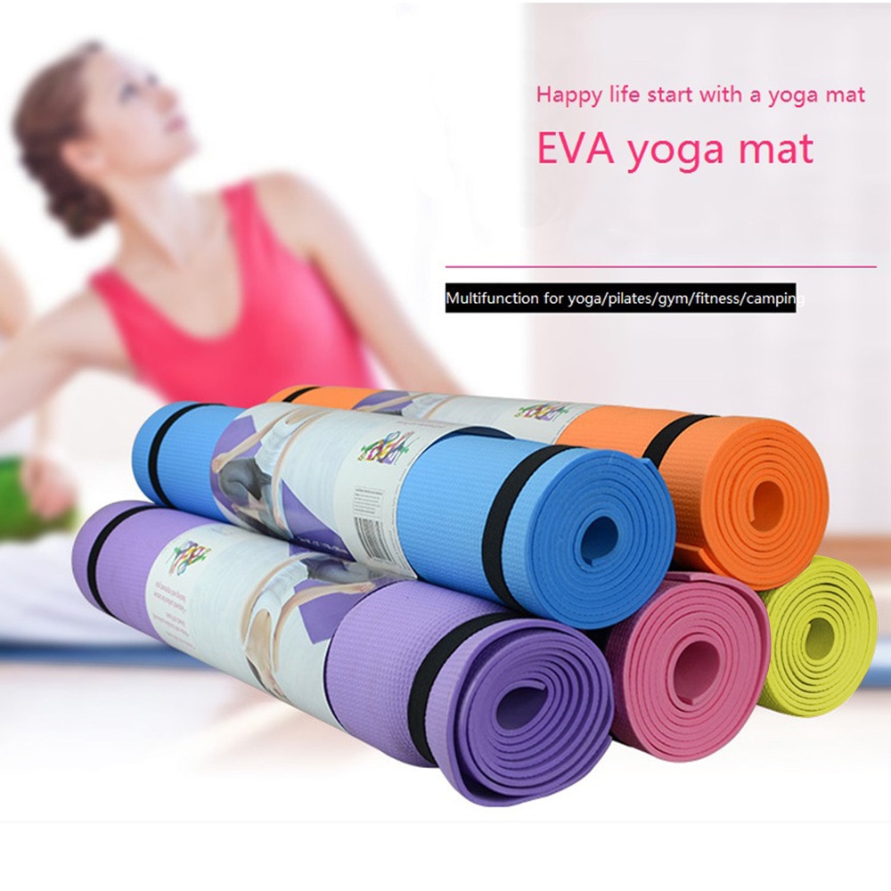 Eva yogamåtte 183*61 skridsikker indendørs tæppe pilates gymnastiksport træningspadser 4mm til nybegynder fitness miljømæssig gymnastikmat