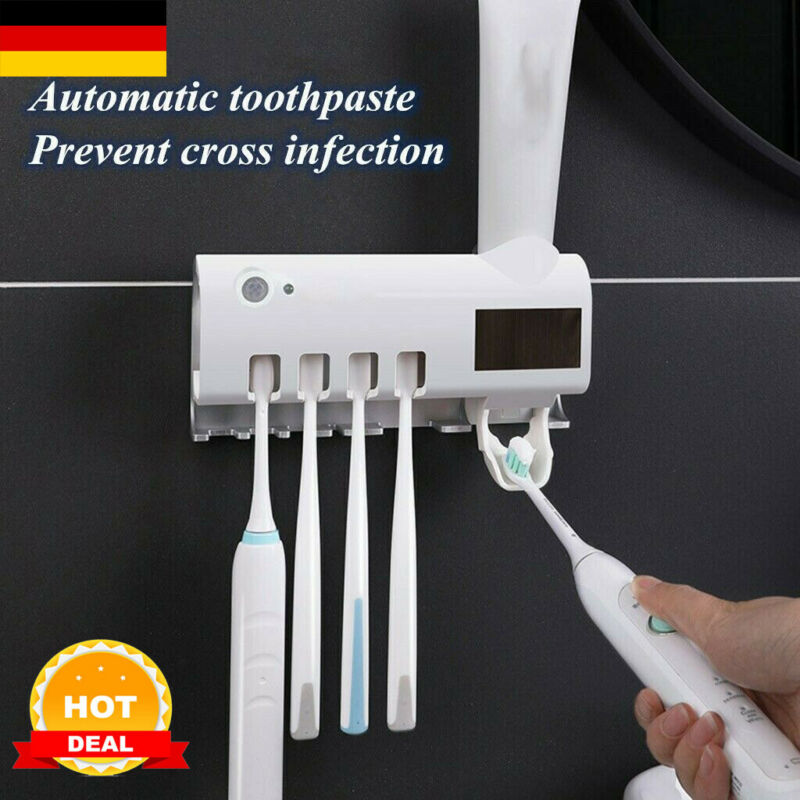 Uv-licht ultraviolet tandenborstel sterilisator tandpasta dispenser knijpers desinfectie automatische tandenborstelhouder thuis badkamer