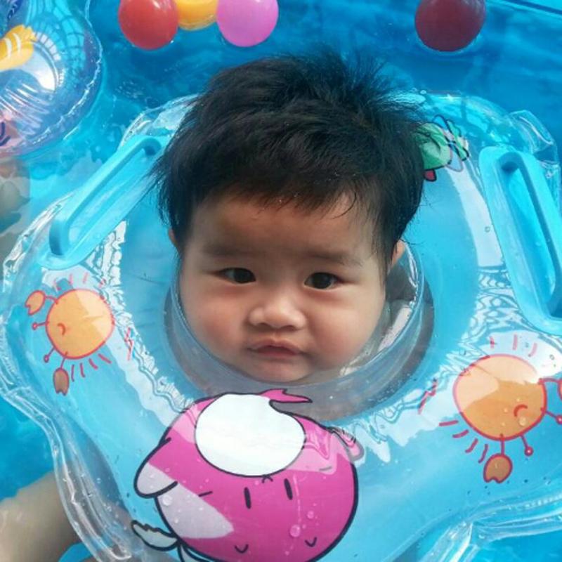 Bébé gonflable natation cou anneau -né bain cercle cou gonflable flotteur roues piscine radeau jouets natation accessoires
